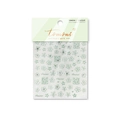 Stickers nail art fleurs vert clair avec pois, carreaux et petits strass fins - Vert Menthe Cristal (TO-3947)