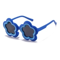 Gafas de sol infantiles en forma de flor azul oscuro con lentes grises para protección - Azul