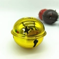 50mm gold Christmas bell with snowflake cutout, DIY metal hanging bell ornament - Bright Gold