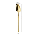 Golden 304 stainless steel spoon with polished mirror finish and 19.5cm length dimensions - Gold (Dinner Spoon)