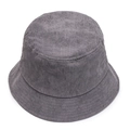 Chapeau bob classique en velours côtelé gris pour hommes et femmes au style épuré - Gris