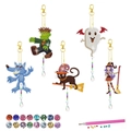 DIY Halloween diamond painting keychain set with 5 unique spooky designs and colorful gems - Cartoon Halloween Monsters Style