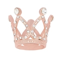 Macro view of rose gold crown ring with sparkling rhinestones on white backdrop - 5J55 Diamond Mini Round Rose Gold 01