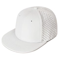 Gorra hip-hop blanca de ala plana con paneles transpirables perforados con láser - Elástico 57-58 / Blanco