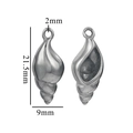 Zilveren roestvrijstalen 3D schelphanger voor DIY sieraden, lengte 21,5mm - S7-Kleine Wulk (Zilver)