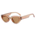 Lunettes de soleil œil de chat ambre translucide avec ligne blanche C10 - Thé Transparent