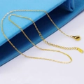 Minimalist golden titanium steel necklace featuring a lobster clasp and extension chain - 1.5mm O-Chain / 40+5CM Extension Chain / Gold