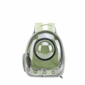 Grass green pet carrier backpack with space capsule bubble and transparent window - Bean Green Transparent Shell Space Capsule Black Ring