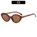 Occhiali da sole cat-eye alla moda con montatura tartarugata e lenti marroni da donna - Montatura Tartarugata Lenti Tè