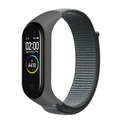 Grey nylon loop sport strap for Xiaomi smart band with adjustable hook and loop closure - Cloud Gray