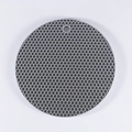 Round grey silicone honeycomb textured heat resistant mat with hanging hole - Nordic Grey
