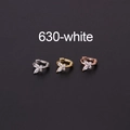 Mini vlinder kraakbeen oorring met witte zirkonia in goud en zilveren kleuren - Witte Zirconia - Zilver
