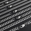 Cadenas de eslabones cubanos de acero inoxidable plateado en varios anchos para hombres - 24英寸(长度60.96cm) / Color acero (Ancho 5mm)