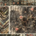 6x6 inch vintage floral scrapbooking paper pad with 24 sheets of 160gsm cardstock - R2348b 24 Sheets