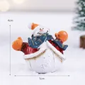 Figurine miniature bonhomme de neige de Noël avec manteau rouge et écharpe, 4x5cm - Mini bonhomme de neige style 2 (chapeau rouge)