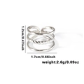Fishtail titanium steel multilayer silver open ring with twisted rope texture detail - TYR0472 / Silver Twist Rope