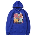 Hoodie Mama Est 2025 bleu roi avec lettres florales et un style esthétique vintage - Bleu Saphir