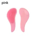 Pink detangling hair brush with soft plastic bristles for smooth wet and dry hair styling - First Love Pink
