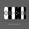 Detail of YMY2489 black and white geometric nail stickers with 14 abstract adhesive strips - Modern Geometric Triangle (YMY2489)