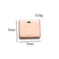 Square 7mm rose gold stainless steel pendant charm weighing 0.23g for DIY jewelry - Rose Gold 7x7mm Square