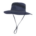 Chapeau de soleil bleu marine avec broderie montagne et mentonnière réglable pour pêche - Noir (9233)