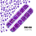 Custodia a 12 griglie con strass in resina viola cangiante per decorazione unghie - Viola Scuro Nude AB (ZSHZ-838)