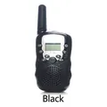 Compact black T-388 walkie talkie for kids with LCD screen and functional buttons - Black