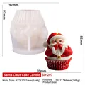 Siliconen mal voor Kerstman cupcake kaars voor het maken van DIY kerstgeschenken - Kerstman Taart / SD-207