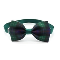 Classic green plaid pet bowtie with adjustable strap and durable buckle closure - 6-Green Blue Red Plaid Bow Tie