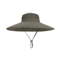 Outdoor wide brim sun hat in dark olive with breathable mesh and chin strap - Army Green