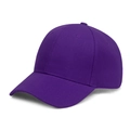 Classic purple cotton baseball cap with six-panel structure and stitched brim detail - Purple