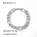 Zilverkleurige roestvrijstalen Figaro-kettingarmband met karabijnsluiting, 11,7 mm - Figaro Ketting (NB-B1074-S) / Zilver