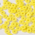 Perline distanziatrici tonde piatte gialle in argilla polimerica per gioielli - Giallo Brillante