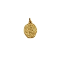 Golden 18K plated stainless steel oval pendant featuring embossed rose and Rose text - Oval Rose / Gold