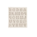 Molde de silicona con 26 letras mayúsculas texturizadas para chocolate y arcilla - #2-Estilo de Botón Redondo / Gris