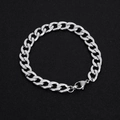 Heren Cubaanse schakelarmband van zilverkleurig roestvrij staal met karabijnsluiting - G26 Pure Ketting (Geen Gravure)