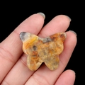 Handheld natural brown agate butterfly stone carving with unique marble textures - Crazy Agate / 30*35mm No Hole