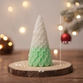 Green and white gradient Christmas tree scented candle with realistic leaf texture 9.5cm - Green Weeping Pine Christmas Tree (Pomelo Sea) / 5x9.5cm