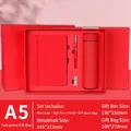 A5 Notebook + Pen + USB + Vacuum Cup Set Red