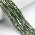 Filo di perle rettangolari sfaccettate 2x4mm in agata verde naturale per gioielli DIY - Giada a Macchie Verdi