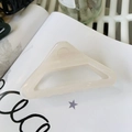Elegant large cream-colored triangular hair claw clip with a glossy translucent finish - Jelly White