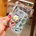 Elastic candy color hair ties for girls in multiple shades within clear packaging - Medium Spring Color 100pcs