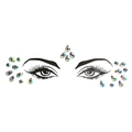 Rainbow teardrop rhinestone face jewels set for EDM music festival party makeup look - HF-050 Iridescent AB
