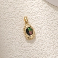 Macro shot of gold-plated abalone shell pendant with iridescent opal-like inlay - A0356 Gold Abalone Shell