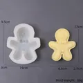 Gingerbread man silicone mold for wax and plaster, white finish with size dimensions - Gingerbread Man Style 4