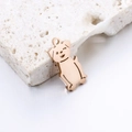 Polished rose gold dog shaped stainless steel charm for DIY family jewelry making - Rose Gold Dog