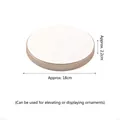 Beige jewelry display riser with gold trim, 18cm diameter for ring and necklace showcase - Large Round Base (White/Champagne)