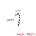DIY Christmas resin candy cane charm in black and white stripes 23x10mm size - Small Coffee Candy Cane