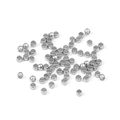 Polished silver stainless steel beads for DIY jewelry making displayed on white background - Crimp Beads 2.0mm Hole 1mm (50pcs/Bag) / Steel