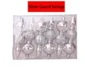 Lot de six ornements de Noël argentés en forme de gourde avec des motifs à facettes - Argenté